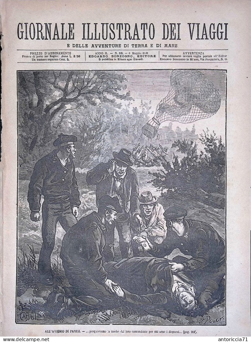 Giornale Illustrato Dei Viaggi 6 Maggio 1880 Assedio Parigi Rissa Marinai Canton - Voor 1900