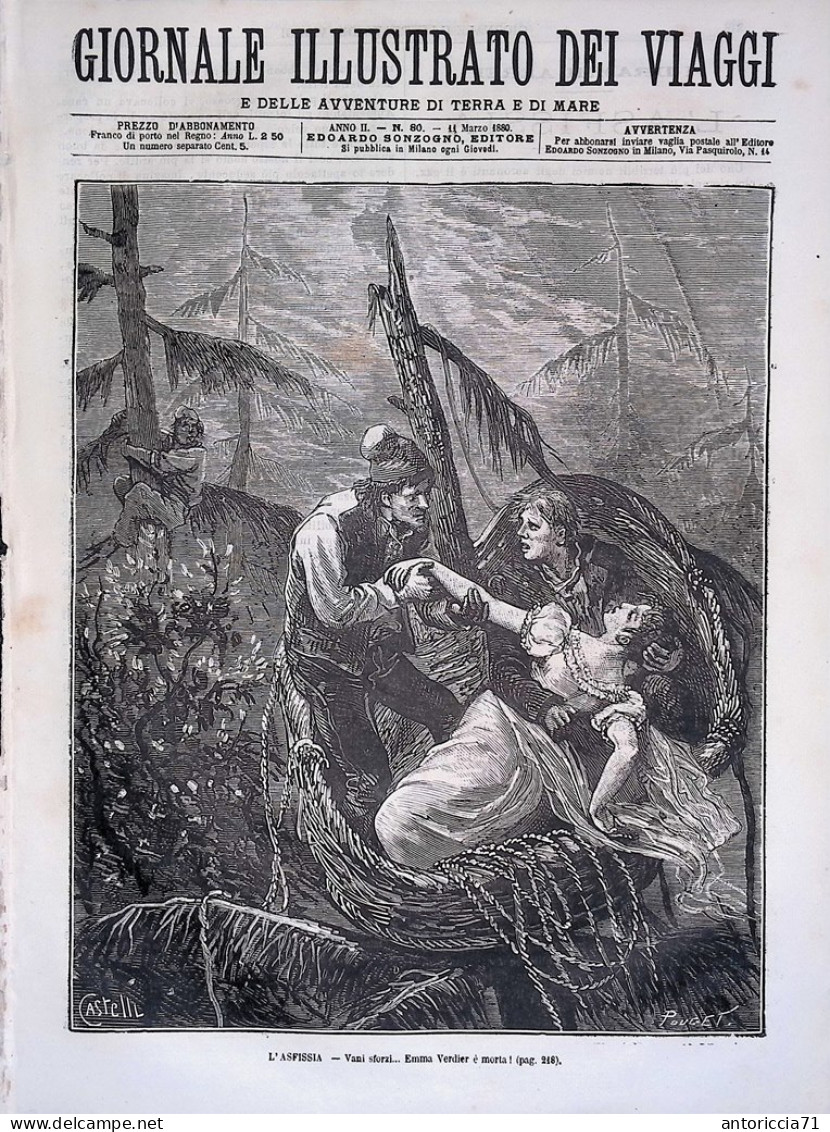 Giornale Illustrato Dei Viaggi 11 Marzo 1880 Pesca Irlanda Asfissia Zemlja Mare - Before 1900