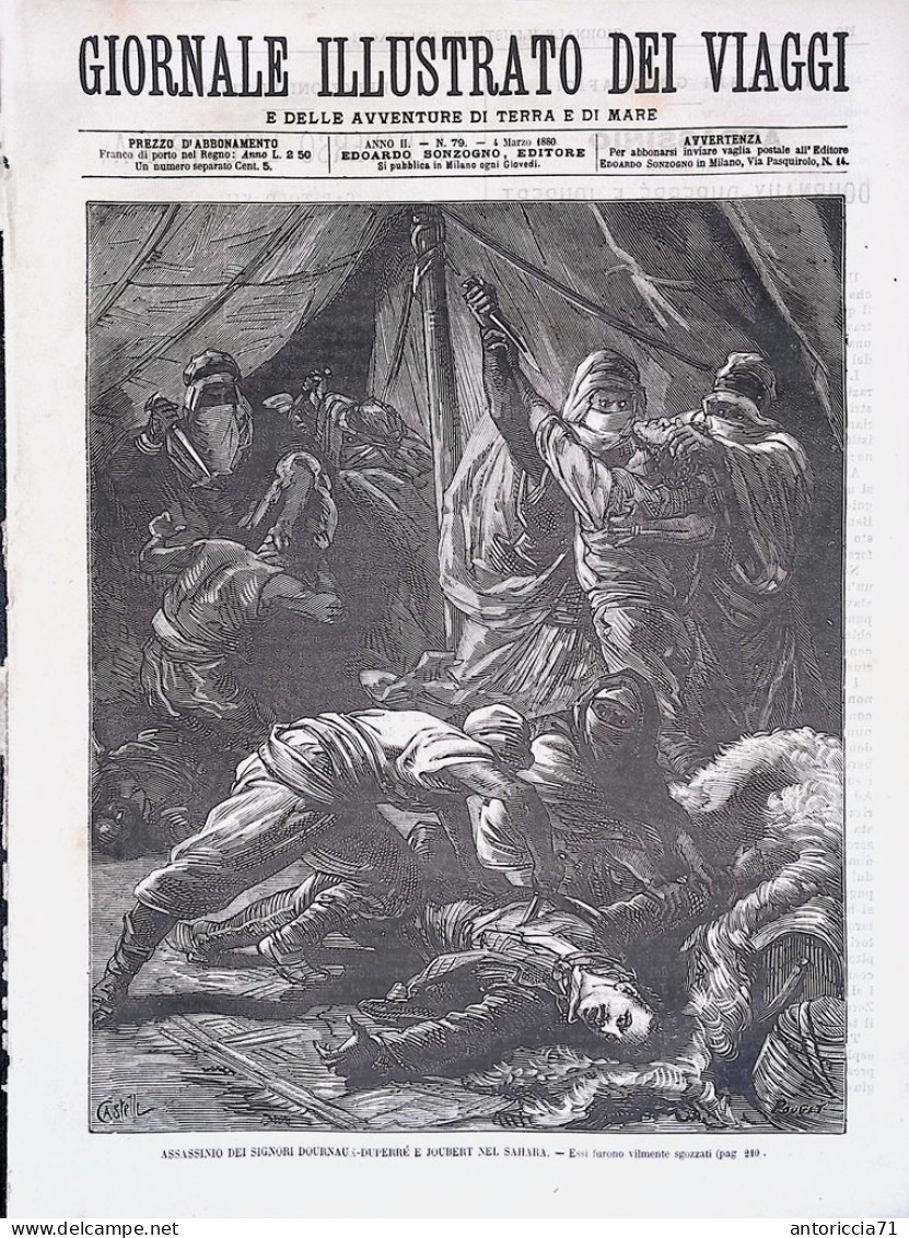 Giornale Illustrato Dei Viaggi 4 Marzo 1880 Dournaux Joubert Nel Sahara Fezzarah - Voor 1900