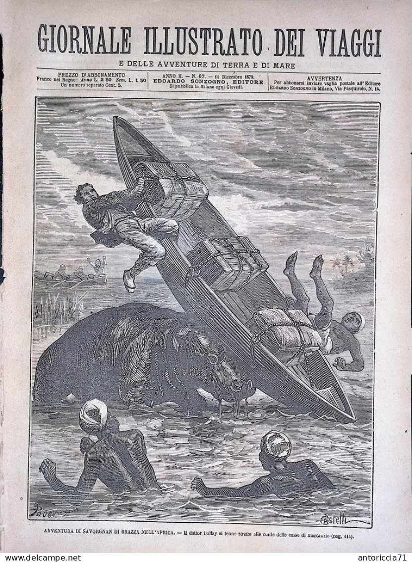 Giornale Illustrato Dei Viaggi 11 Dicembre 1879 Savorgnan Di Brazzà Nordenskiöld - Ante 1900