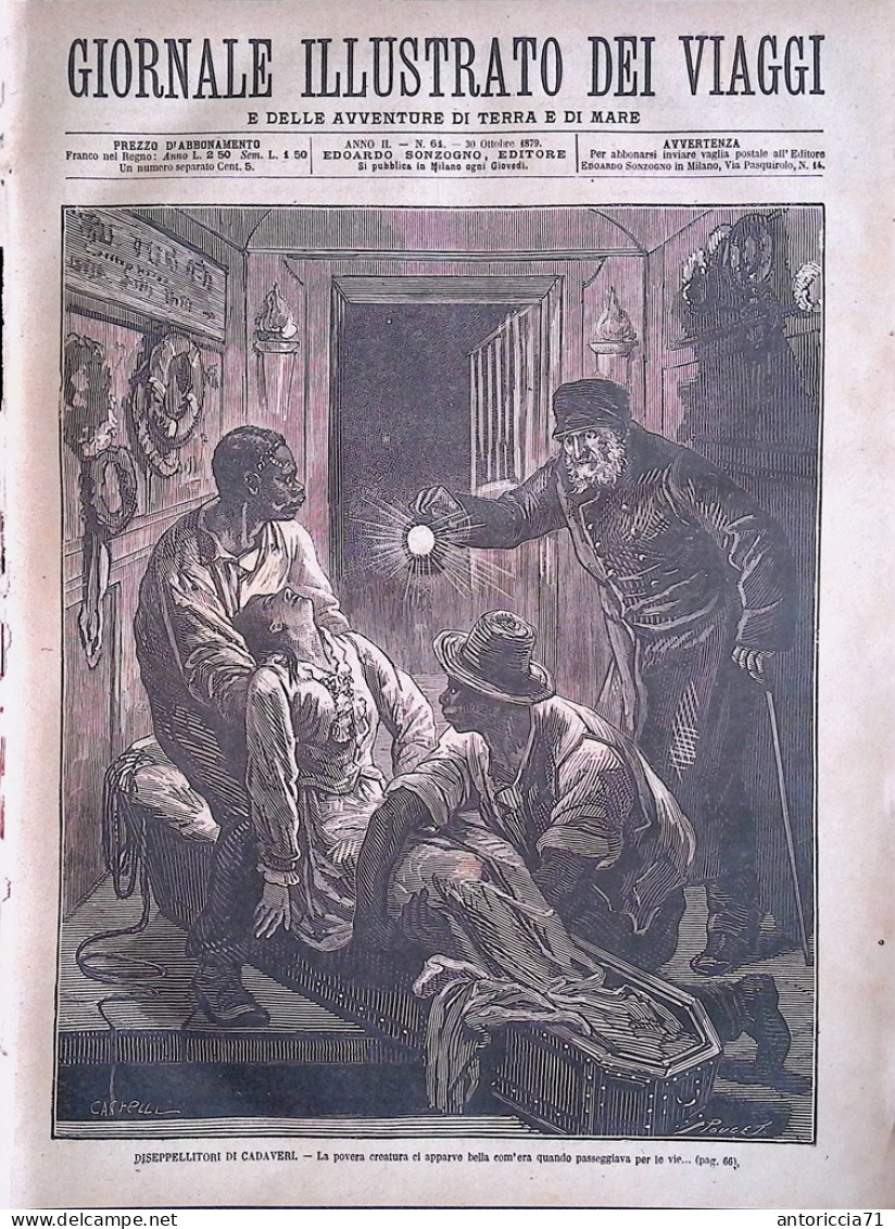 Giornale Illustrato Dei Viaggi 30 Ottobre 1879 Disseppellitori Cadaveri Pellaghi - Antes 1900