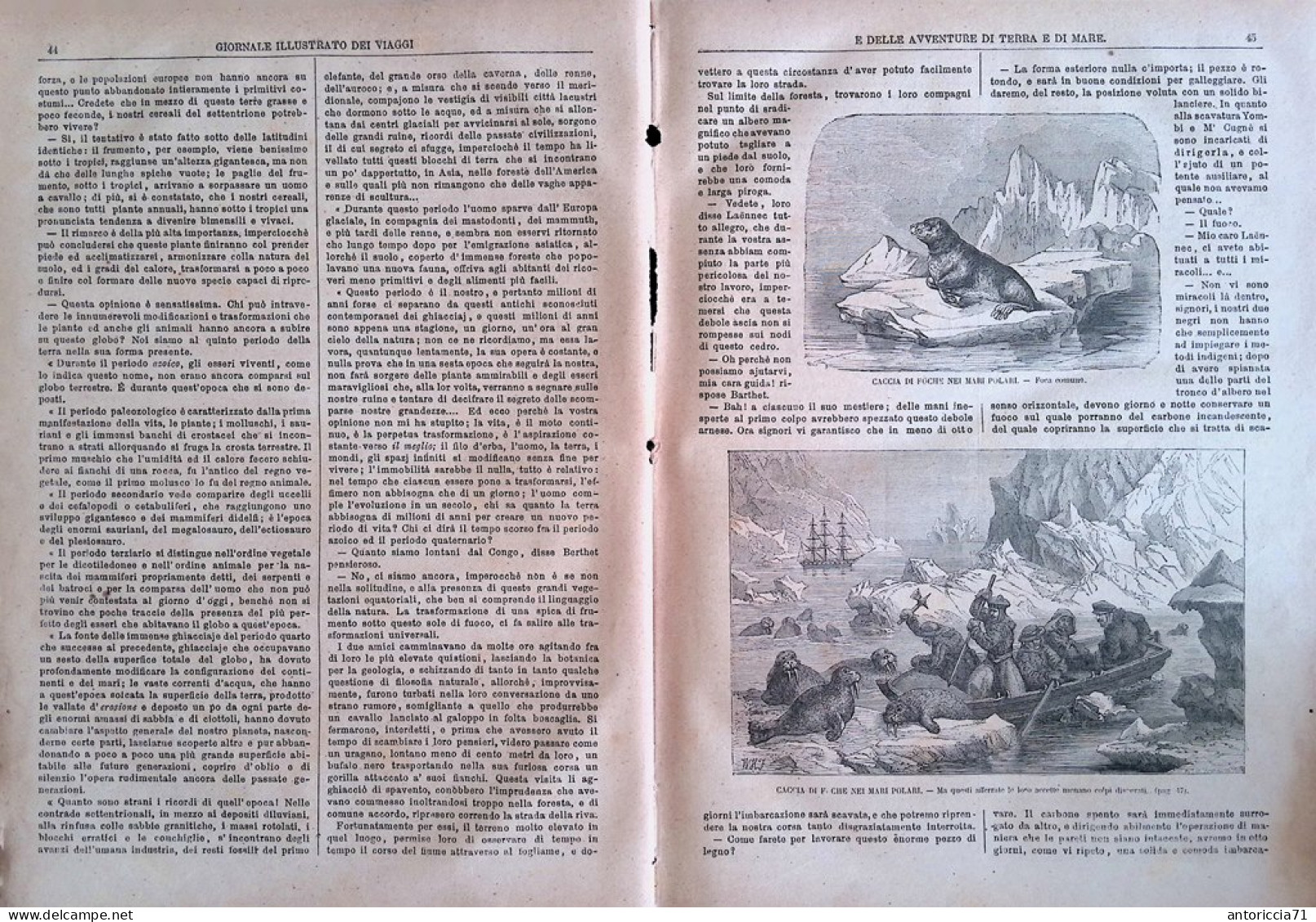 Giornale Illustrato Dei Viaggi 9 Ottobre 1879 Giraffe Stanley Australiani Foche - Ante 1900