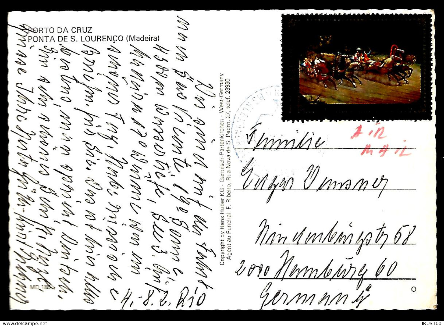 CACHET CHEVAUX ET ATTELAGE - COURRIER RUSSE POUR HAMBOURG -  - Cavalli