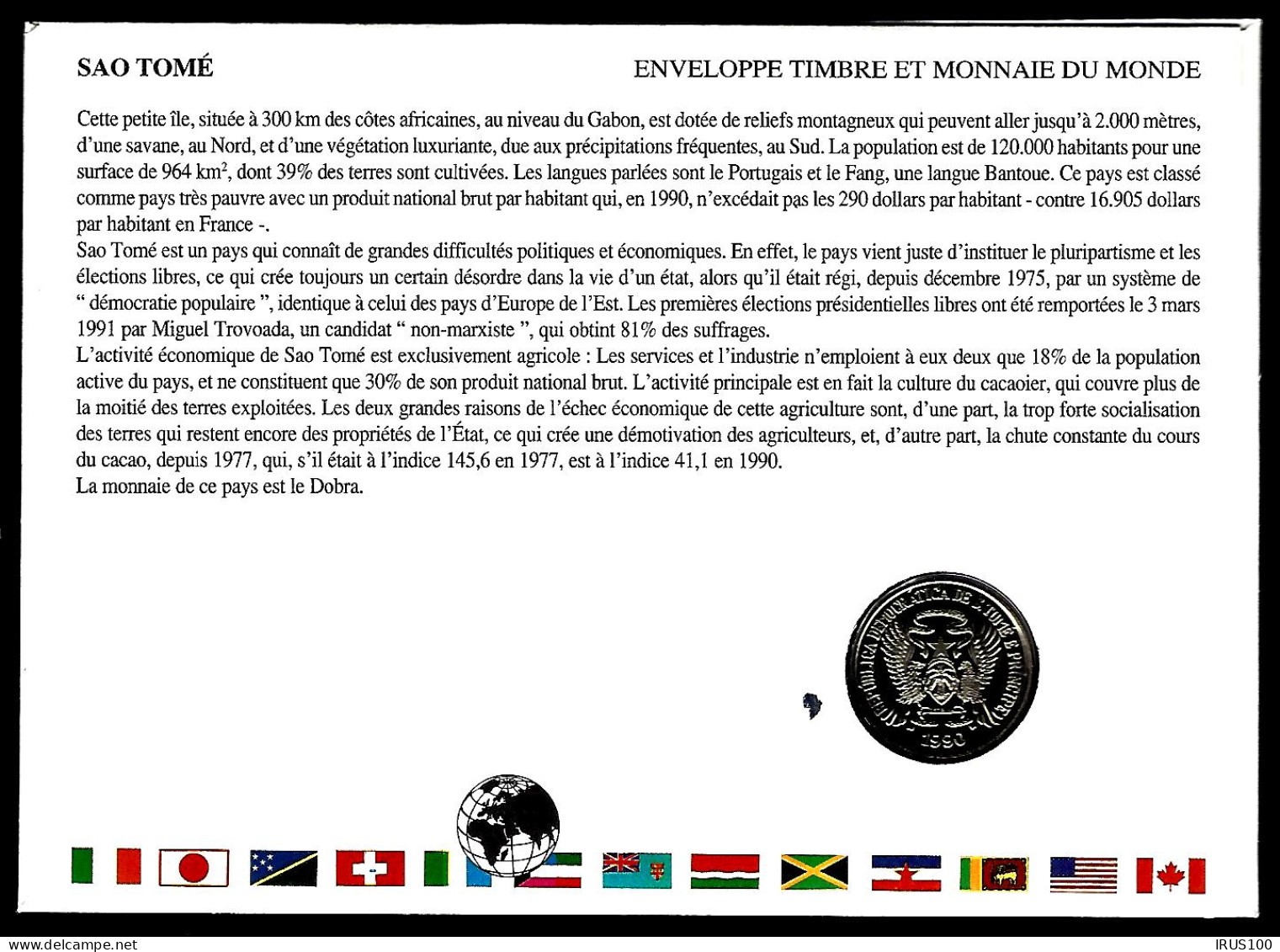 S.TOMÉ E PRINCIPE - ENVELOPPE PHILATÉLIQUE / NUMISMATIQUE -  - Other & Unclassified