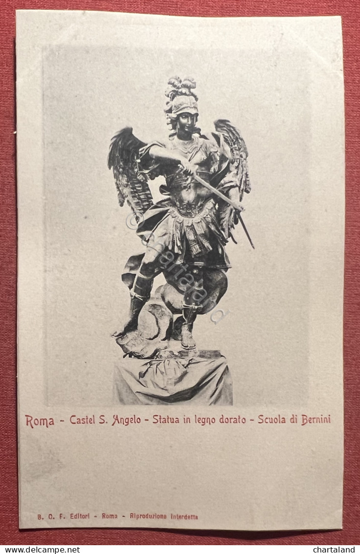 Cartolina - Roma - Castel S. Angelo - Statua In Legno Dorato - Scuola Di Bernini - Sonstige & Ohne Zuordnung
