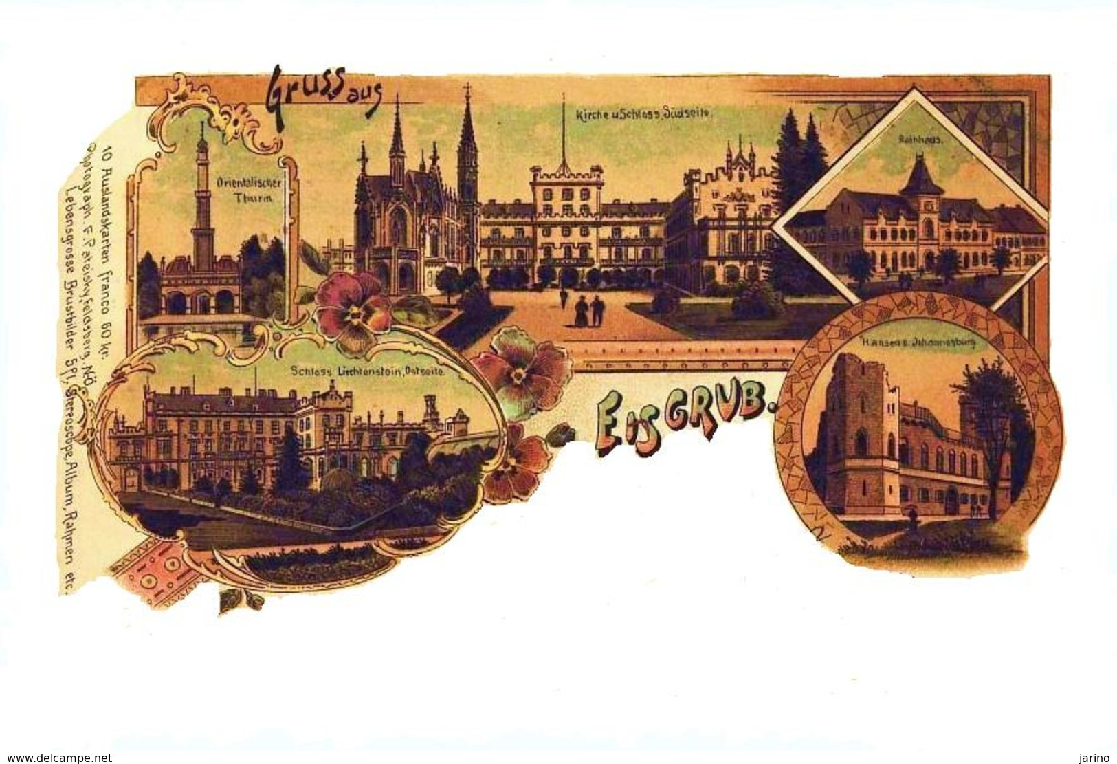 Lednice - Eisgrub 1899, Kreis - Okres: Breclav, Tschechische Republik, Litho, Reproduction - Tchéquie