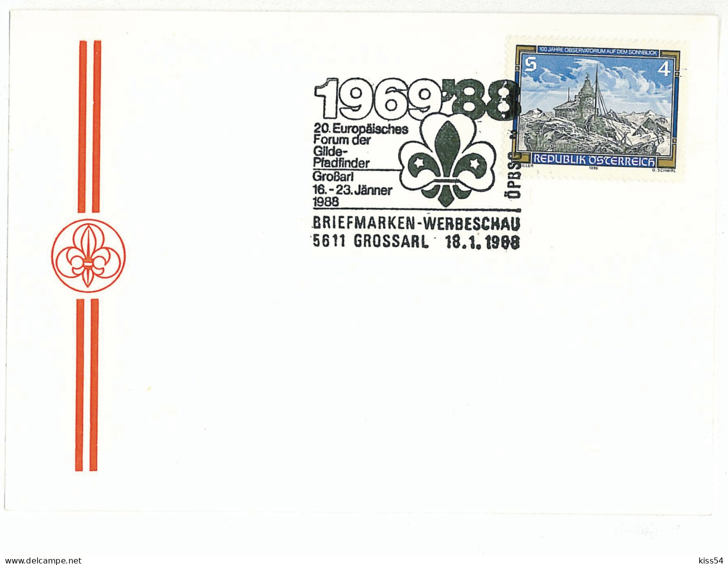 SC 45 - 753 Scout AUSTRIA - Cover - Used - 1988 - Lettres & Documents