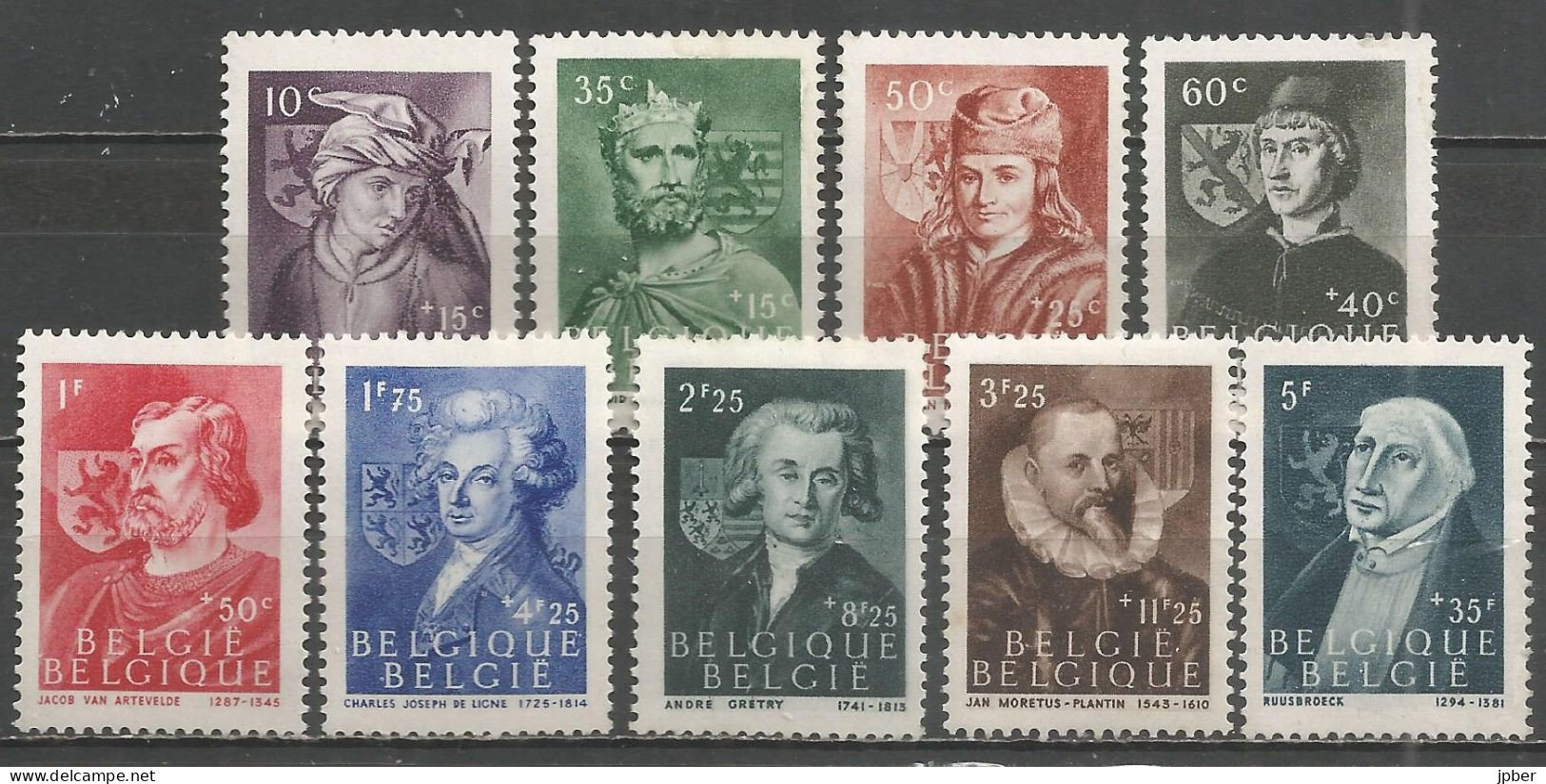 Belgique - Hommes Célèbres N° 661 à 669 * - Unused Stamps