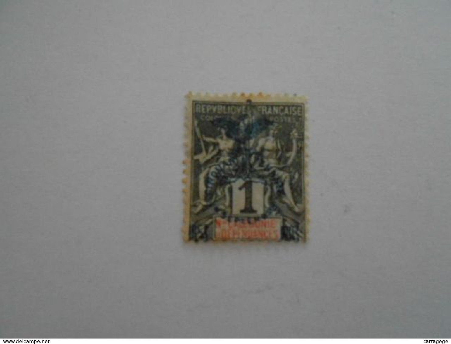 NOUVELLE-CALEDONIE YT 67 ALLEGORIE 1c S. Noir S.azuré(*) - Unused Stamps