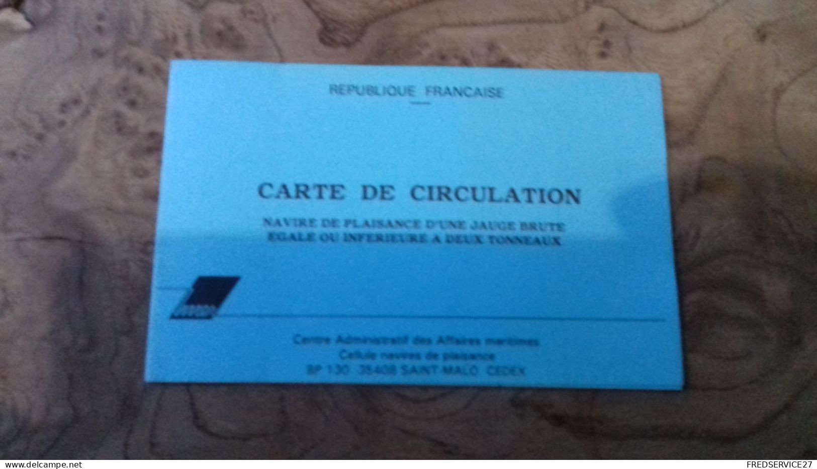 236/ CARTE DE CIRCULATION NAVIRE DE PLAISANCE 1998 - Mitgliedskarten
