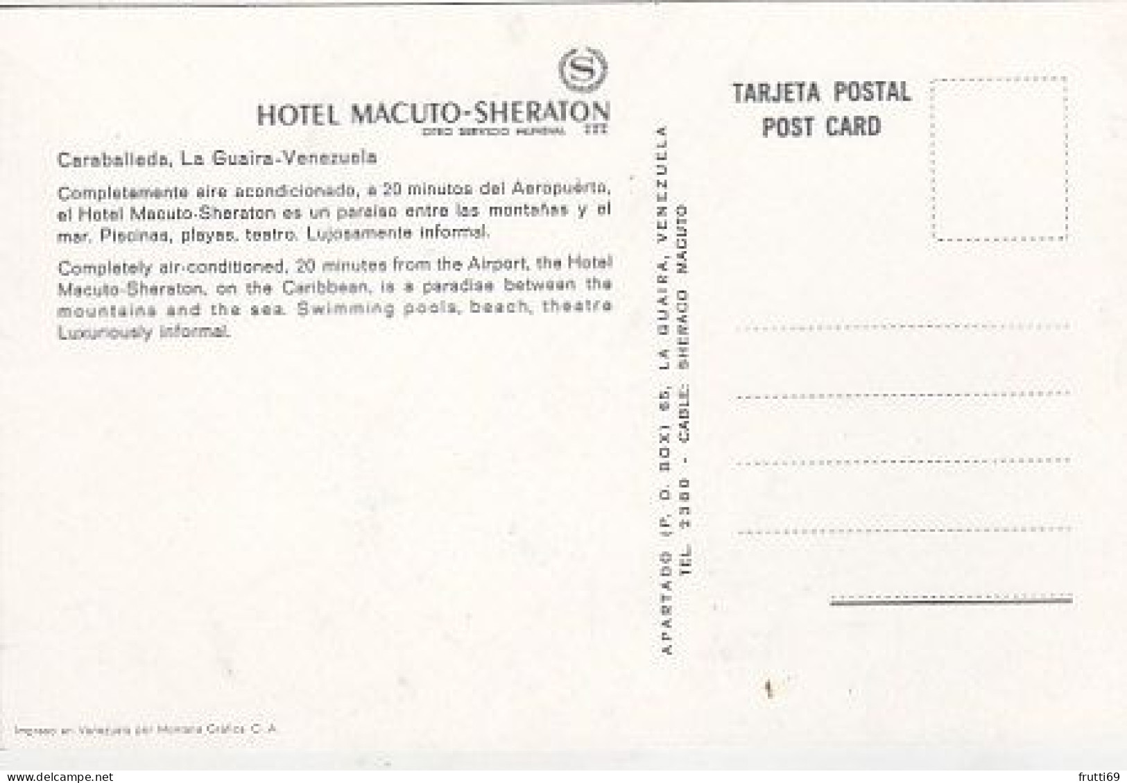 AK 215604 VENEZUELA - La Guaira - Caraballeda - Hotel Macuto-Sheraton - Venezuela