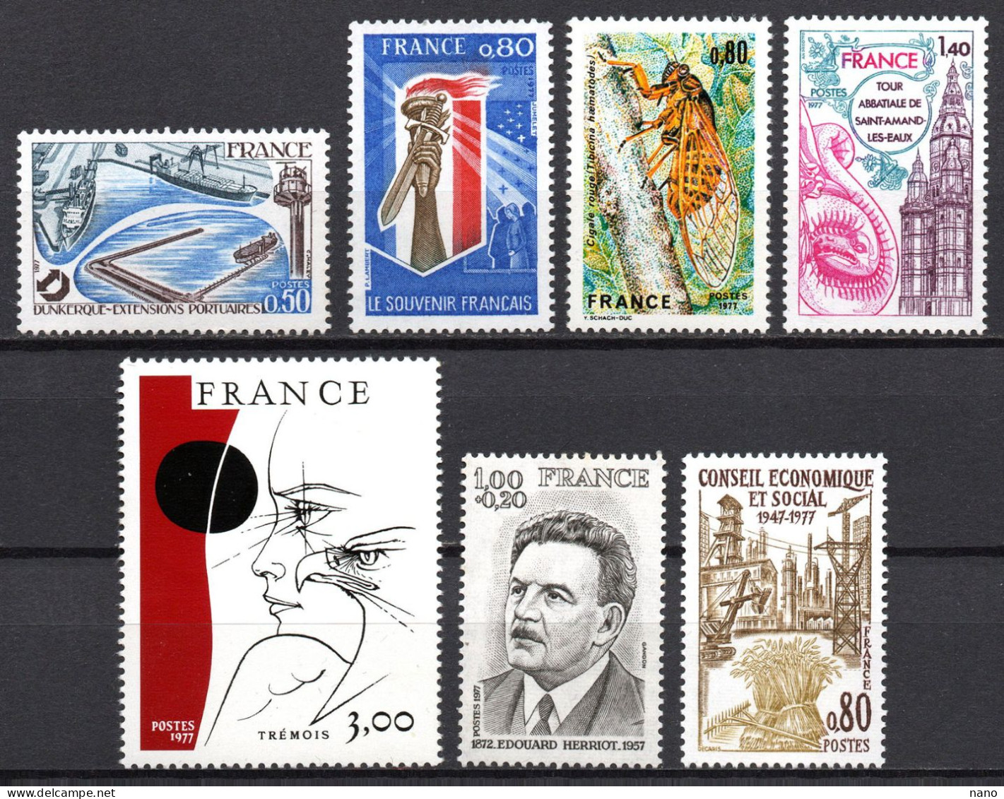 Année 1977 - Lot De 7 Timbres - Neuf ** - Ongebruikt