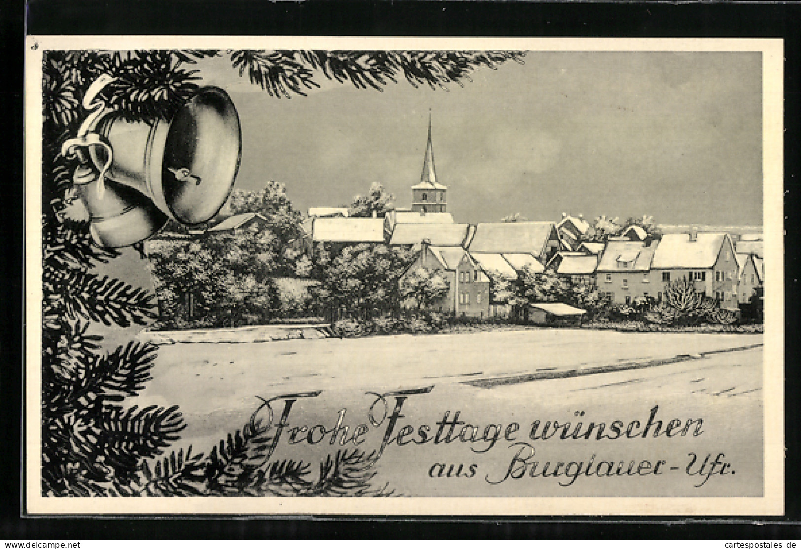 AK Burglauer / Ufr., Teilansicht Mit Kirche Im Winter  - Other & Unclassified