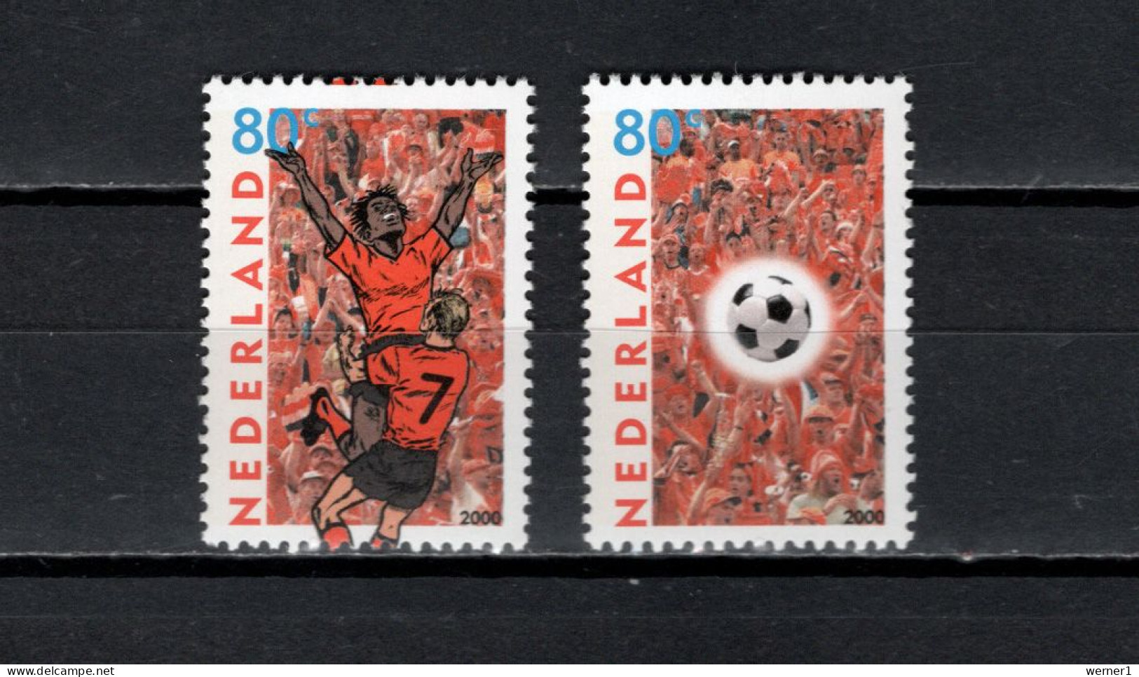 Netherlands 2000 Football Soccer European Championship Set Of 2 MNH - Eurocopa (UEFA)