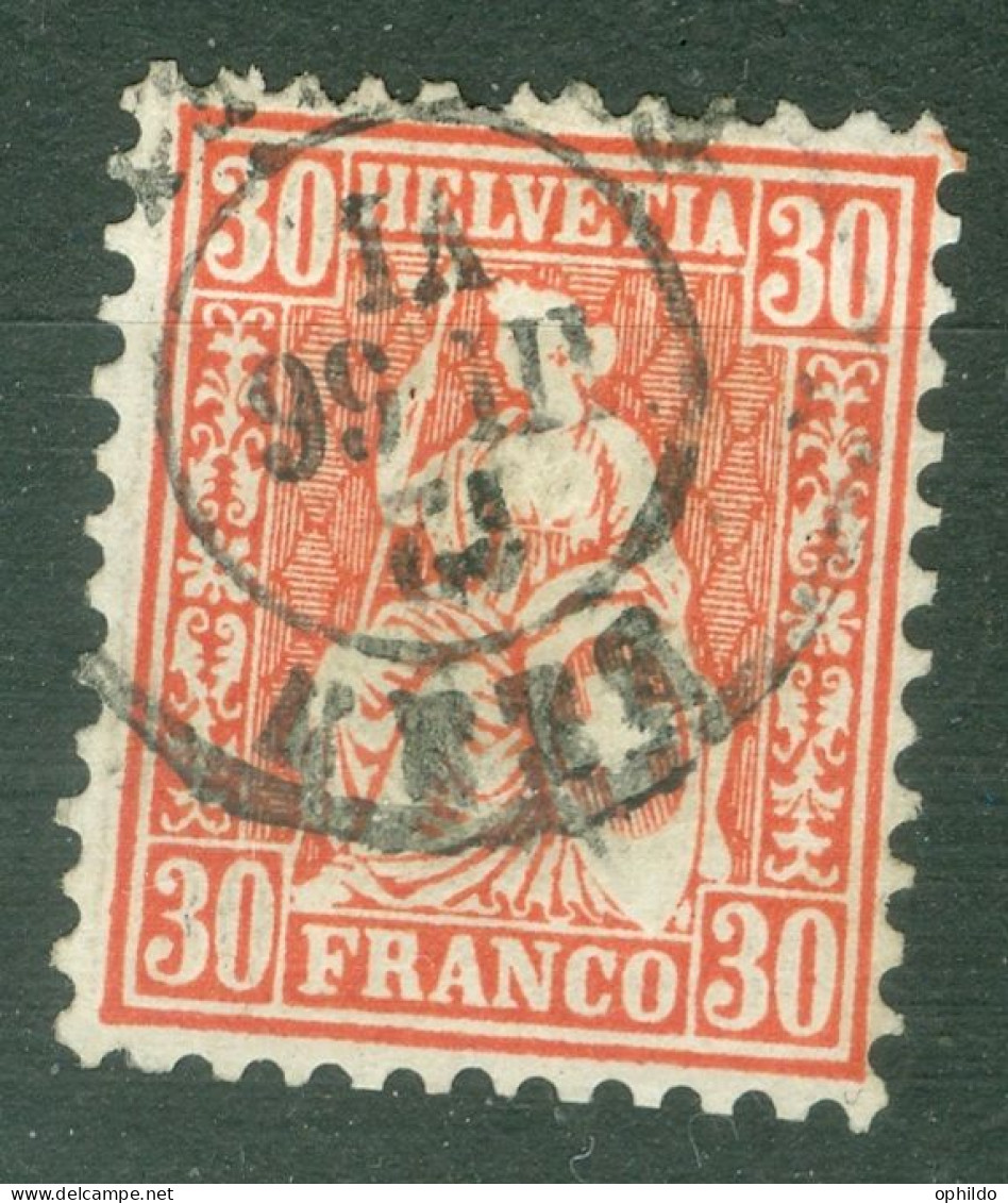  Suisse Yvert 38 Ou Zum 33 Ob TB Obli Bern 1866 - Used Stamps