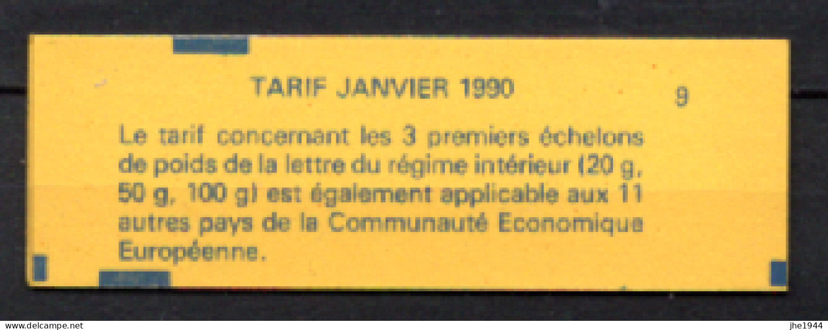 France Carnet N° 2614-C3 ** Conf. 9 - Altri & Non Classificati