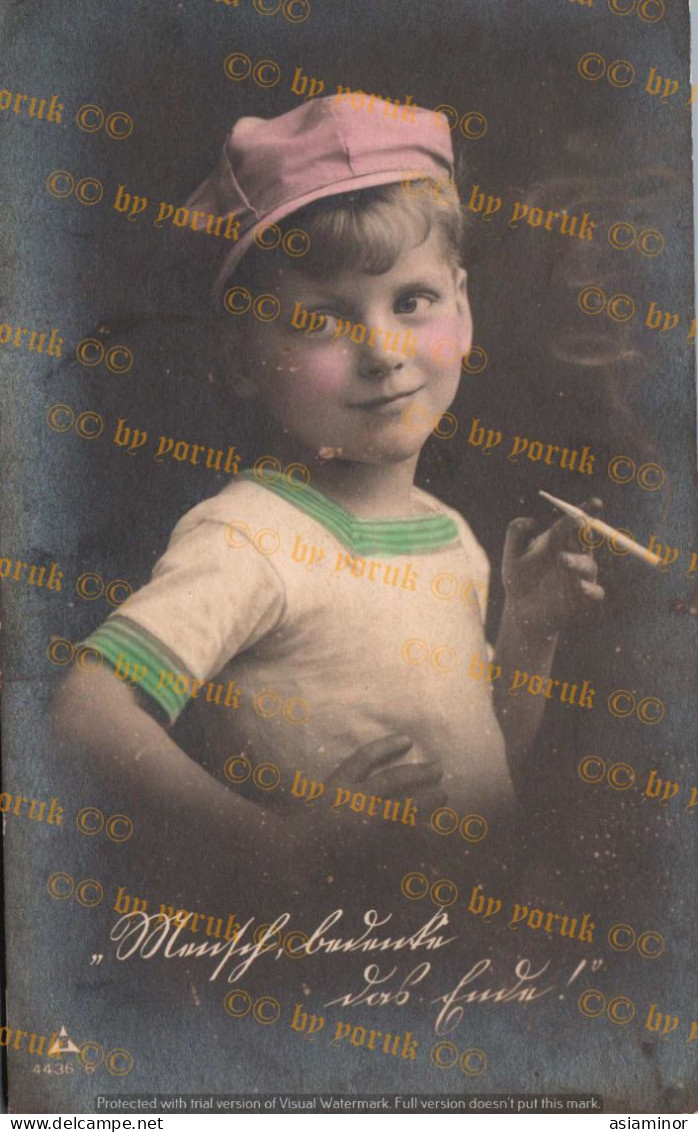 Postcard - 1920/30 - 9x14 Cm. | Fancy. Boy With Cigarette In Hand - Greek Writing On The Back. * - Männer