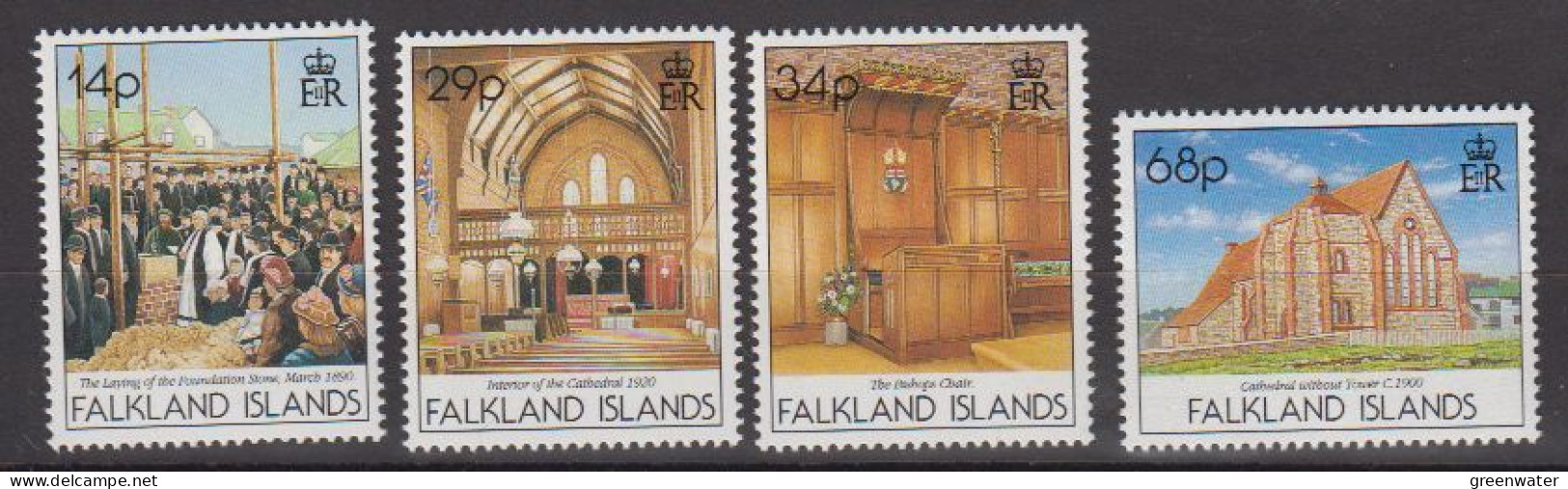 Falkland Islands 1992 Stanley Christ Church Cathedral 4v ** Mnh (59683C) - Islas Malvinas