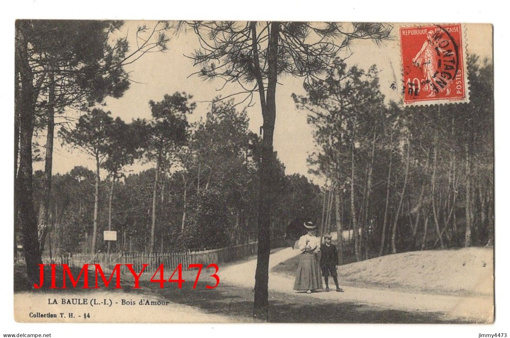 CPA - LA BAULE En 1909 (L-I.) Bois D'Amour ( Allée Bien Animée ) N° 14 - Coll. T. H. - La Baule-Escoublac