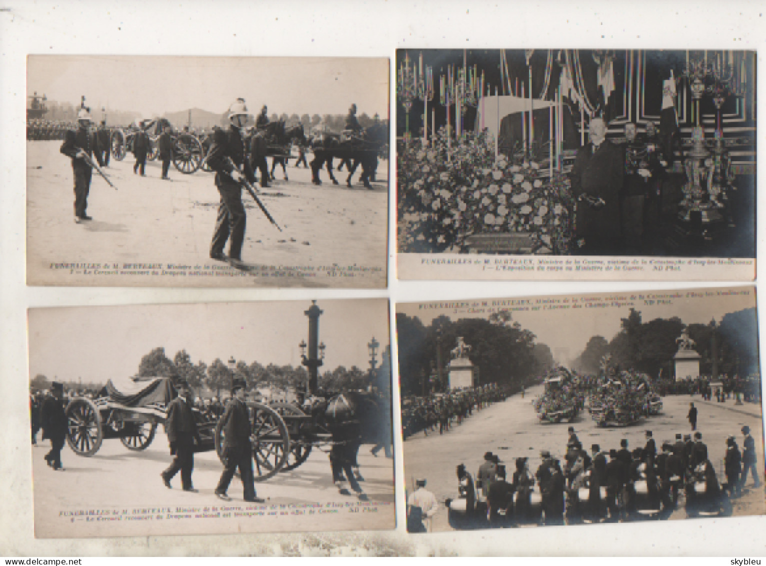 14 CPA - Funérailles De Mr Berteaux - Ministre De La Guerre - Catastrophe Issy Les Moulineaux - 4 Scans - - Funerales