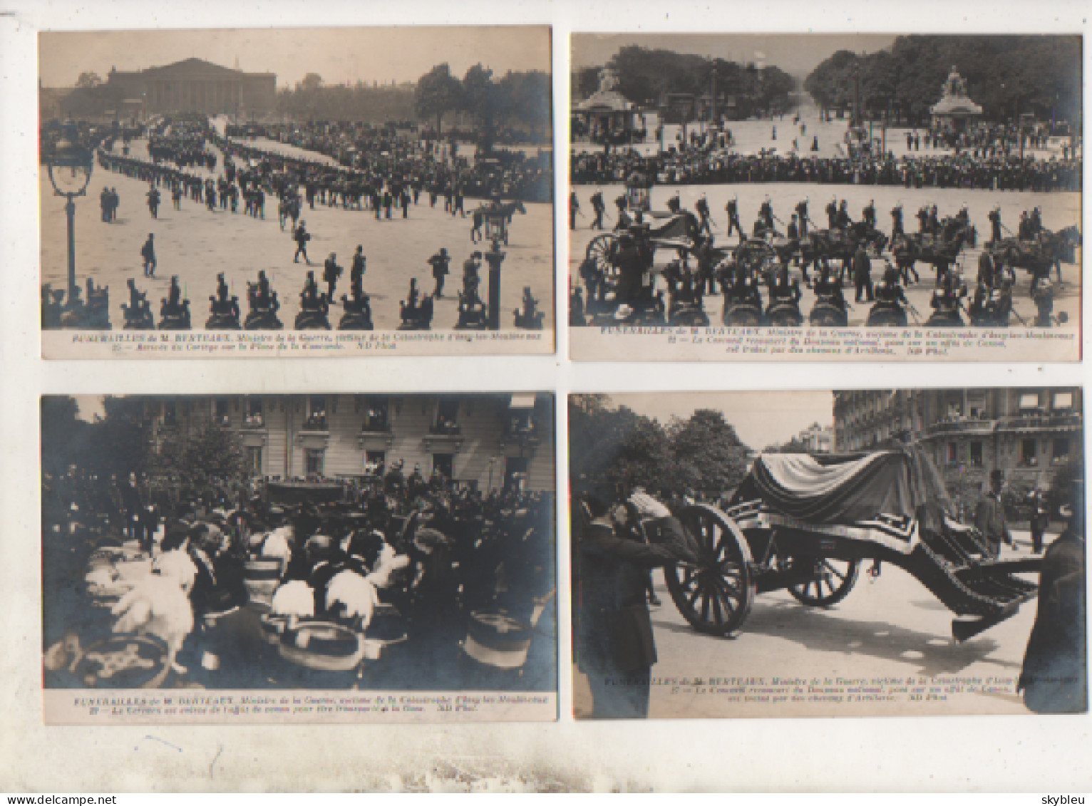 14 CPA - Funérailles De Mr Berteaux - Ministre De La Guerre - Catastrophe Issy Les Moulineaux - 4 Scans - - Funerali