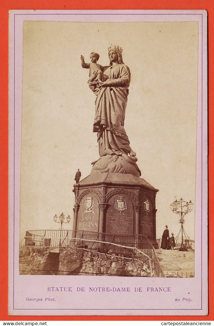 30314 / ⭐ ◉  ♥️ LE PUY 42-Haute Loire Statut NOTRE-DAME De FRANCE 1890s ● Photo HUTINET CDV G.F XIXe Dim 16,5x10,5 - Old (before 1900)