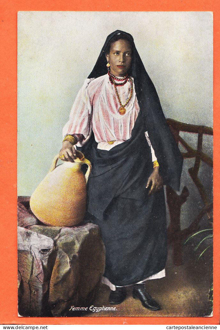 30120 / (•◡•) ⭐ Ethnic Egypte ♥️ Jeune Femme Egyptienne Porteuse Cruche Eau 1905s ◉ EPHTIMIOS Freres Port-Saïd Egypt - Persons