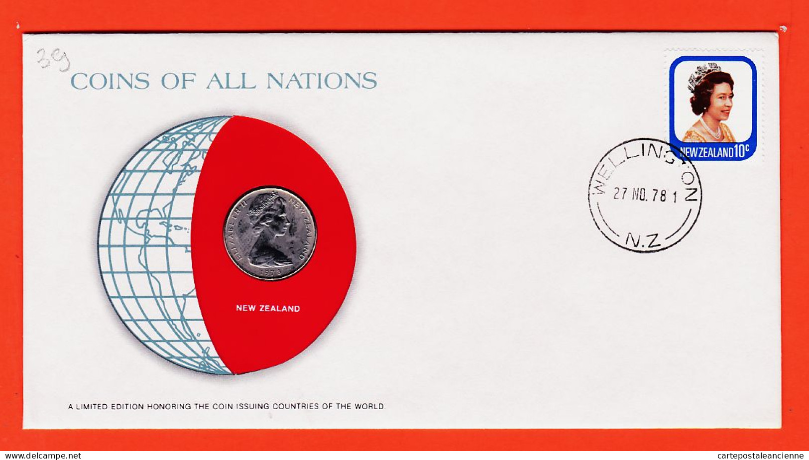 30442 / ⭐ NEW ZEALAND 10 Cents 1978 WELLINGTON Coins Nations Coin Limited Edition Enveloppe Numismatique Numiscover - Nueva Zelanda