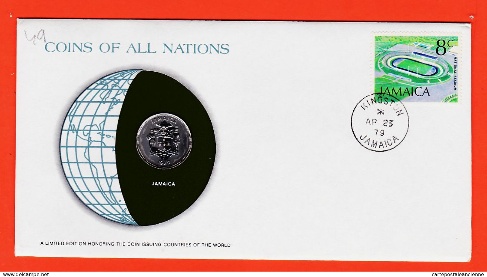 30445 / ⭐ JAMAICA 10 Cents 1979 KINGSTON JAMAIQUE Coins Alls Nations Limited Edition Enveloppe Numismatique Numiscover - Jamaique