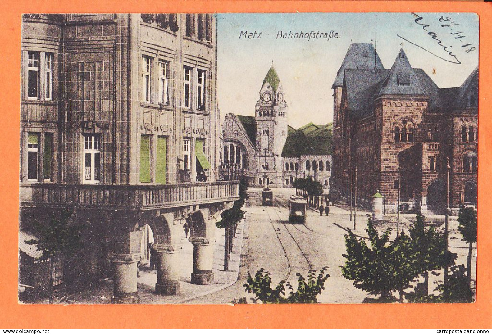 30413 / ⭐ Période Occupation Allemande METZ 57-Moselle Bahnhofstrasse 1918 Marius BOUTET Mercerie Port-Vendres MAAS  - Metz