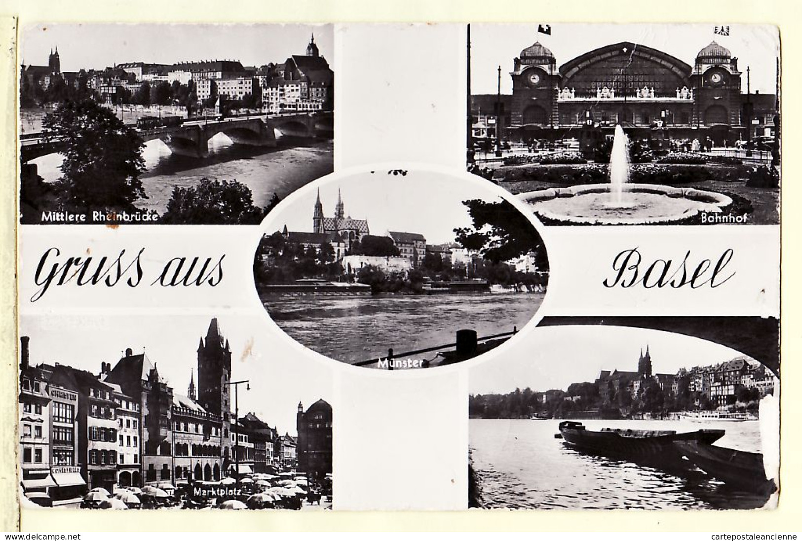 30249 / GRUSS Aus BASEL Multivues (5) 1950s- Photo FREY Suisse Switzerland Schwiez Zwitserland - Autres & Non Classés