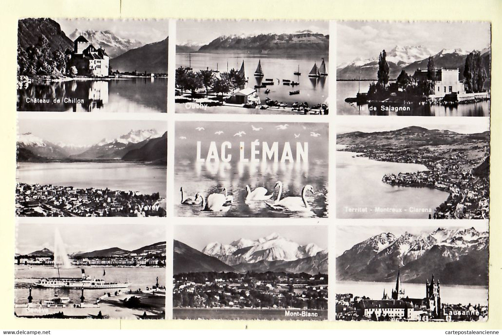 30218 / LAC LEMAN CPSM 1950s Multivues ( 9 )  JAEGER 7228 Suisse Switzerland Schwiez Zwitserland - Other & Unclassified