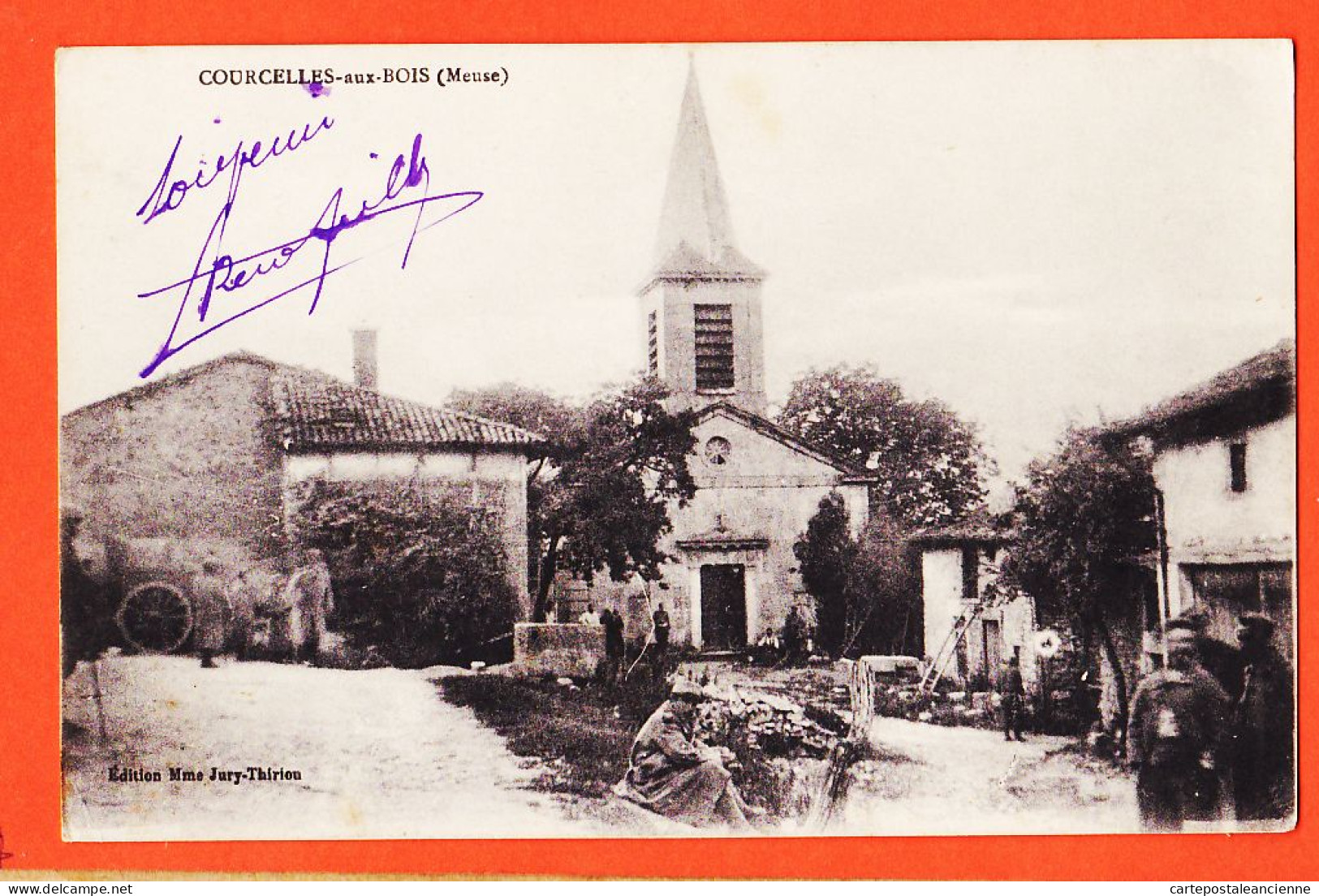 30056 / ⭐ COURCELLES-aux-BOIS Meuse Place Village Troupes Militaires Au Repas 1914-1918 CpaWW1-JURY-THIRION - Otros & Sin Clasificación