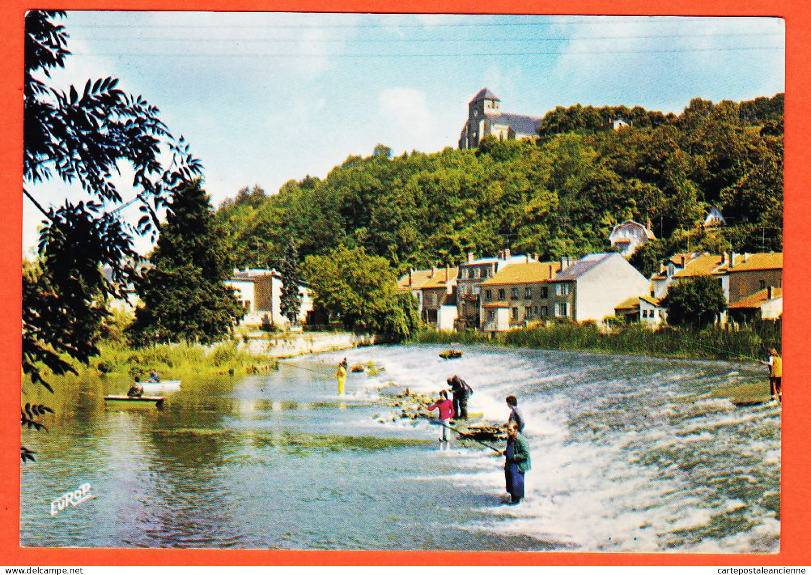 30045 / DUN-sur-MEUSE (55) Pêcheurs à La Ligne Le Grand Déversoir 1980s EUROP PIERRON  - Dun Sur Meuse