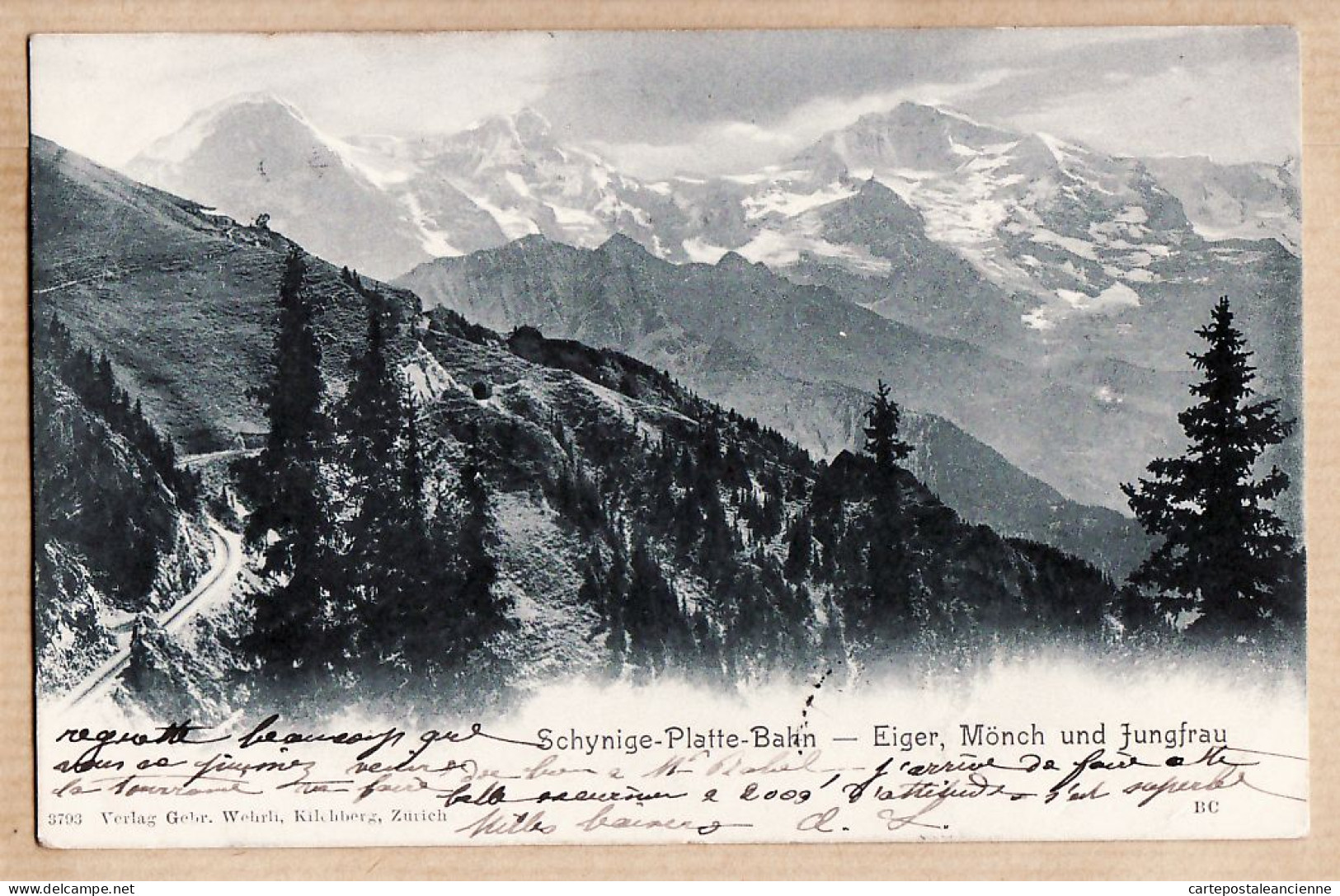 30202 / Vaud PLATTE BAHN Eiger Mönch Und Jungfrau 1903 à RABEL Rue Verte Rouen-WEHRLI, Kilchberg Zürich 2703 - Other & Unclassified