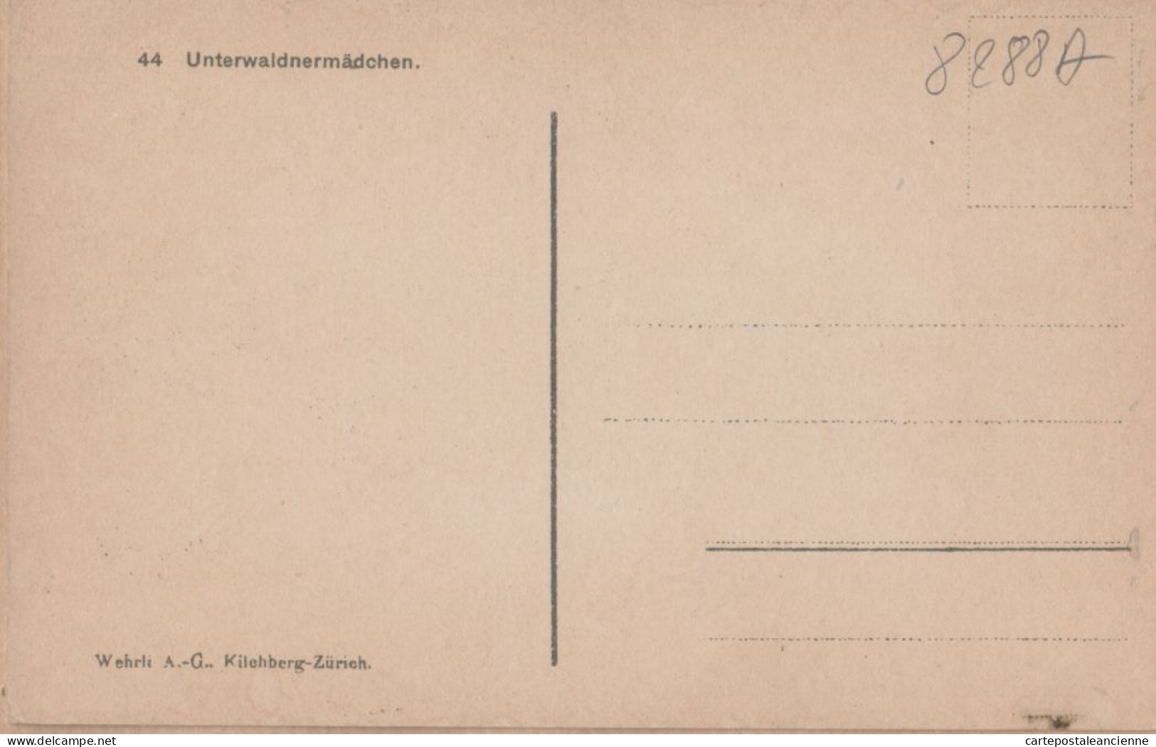 30165 / Kt Schwyz UNTERWALDNERMÄDCHEN Switzerland 00-10s Ancien Costume Litho Color KILCHBERG 44 - Otros & Sin Clasificación