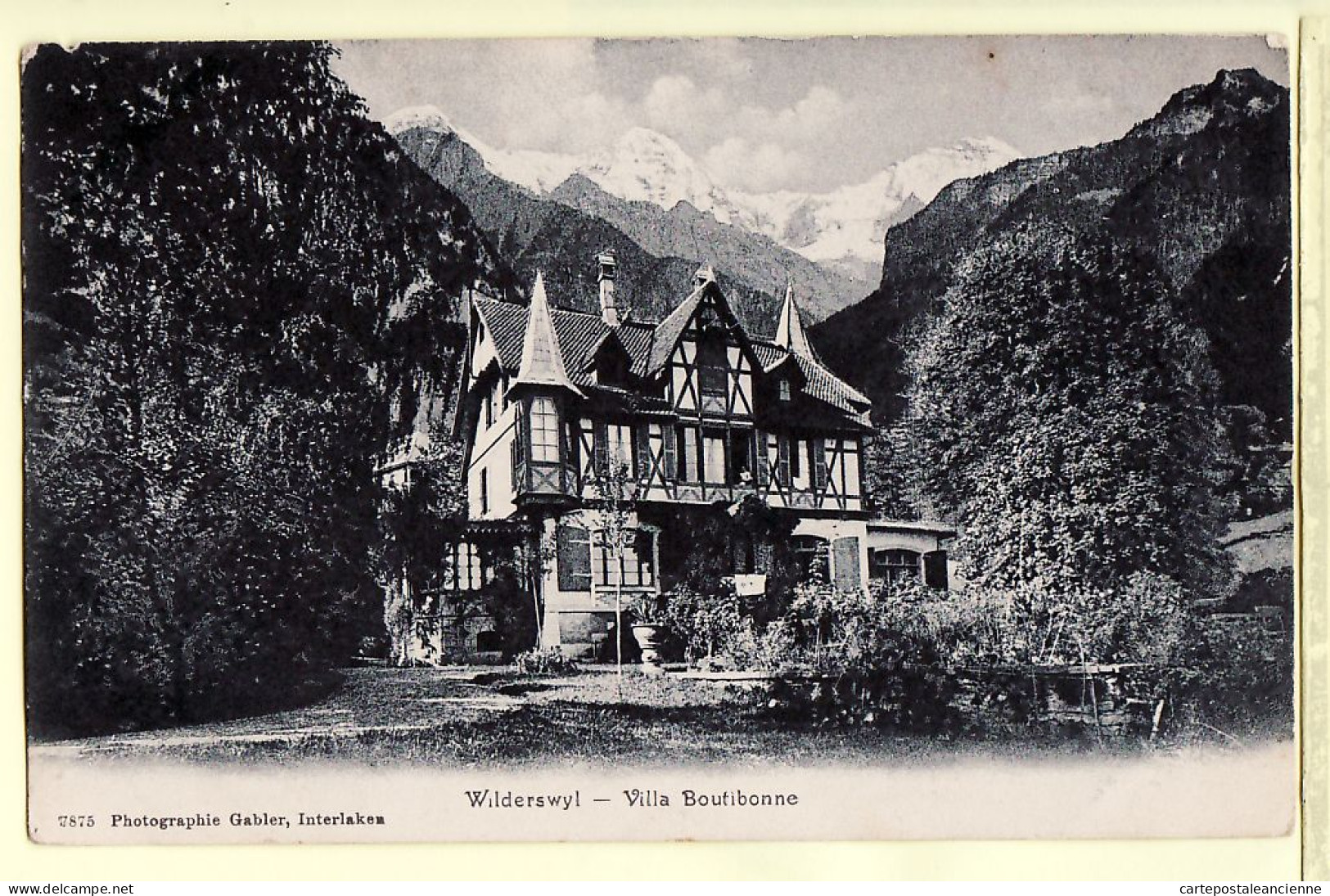 30132 / Peu Commun Kt Berne WILDERSWILL Villa BOUTIBONNE 1910s Photographie GABLER INTERLAKEN 7875 Suisse - Otros & Sin Clasificación