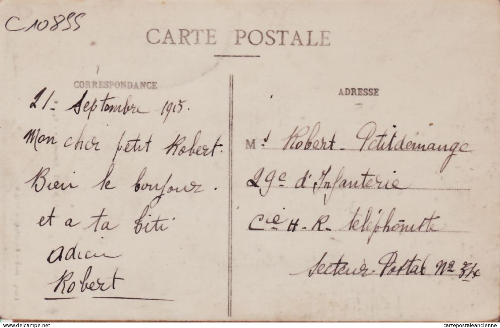 30098 / SAINT-AGNAN Meuse 1915 Parvis Eglise à PETITDEMANGE 29em IInfanterie CHR TELEPHONISTE Secteur Postal 34 -LUCE - Sonstige & Ohne Zuordnung