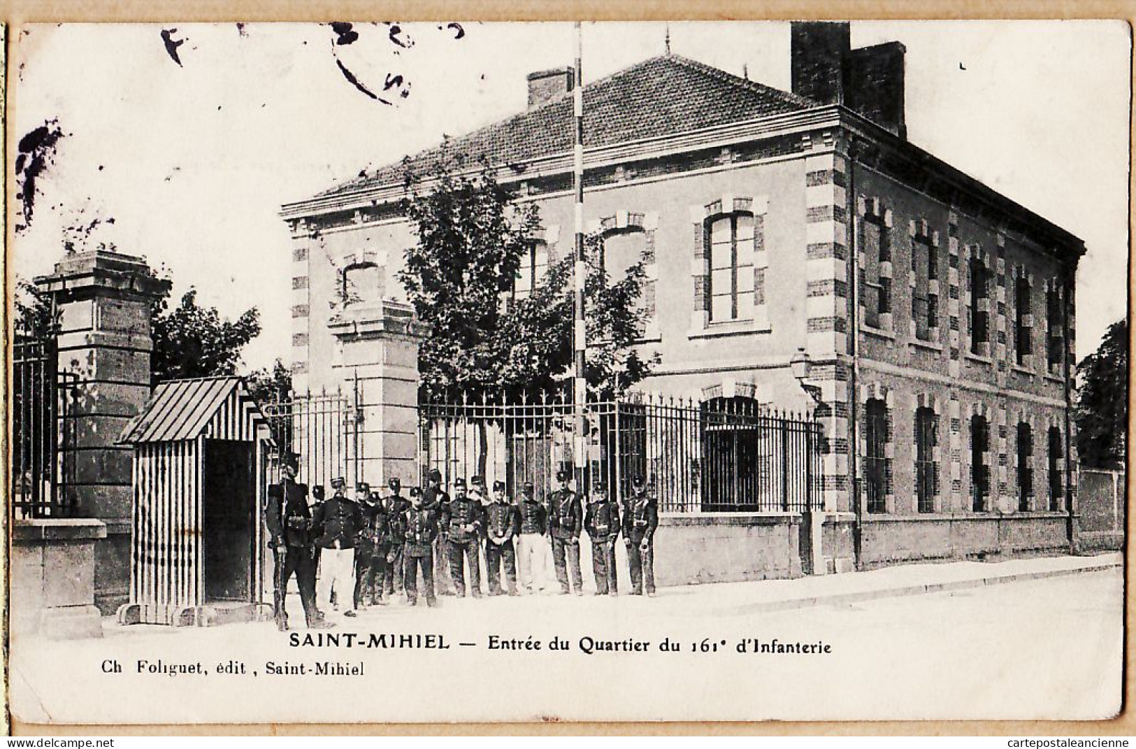 30057 / SAINT St MIHIEL  Meuse Entrée Du Quartier Du 161° Infanterie 11.10.1906 à HAMARD Rue Ramtrailles Paris - Saint Mihiel