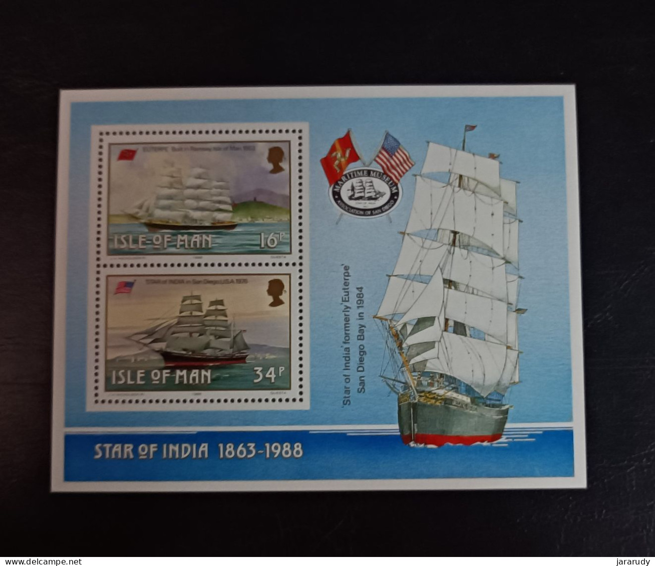 ISLA DE MAN BARCOS 1988 Yv BF 10 MNH - Isle Of Man