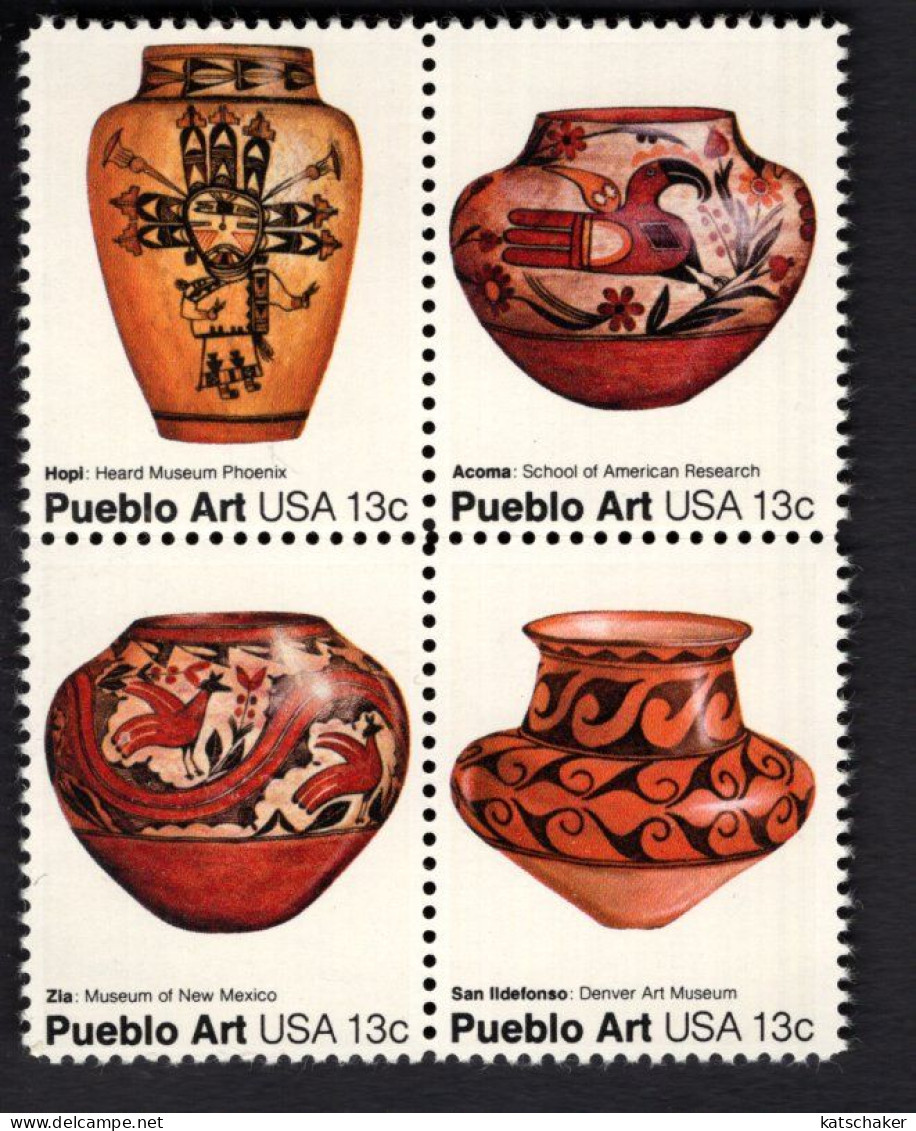 200603250 1977 SCOTT 1709A (XX)  POSTFRIS MINT NEVER HINGED -  AMERICAN FOLK ARTS - 1708 FIRST OF BLOCK - Unused Stamps