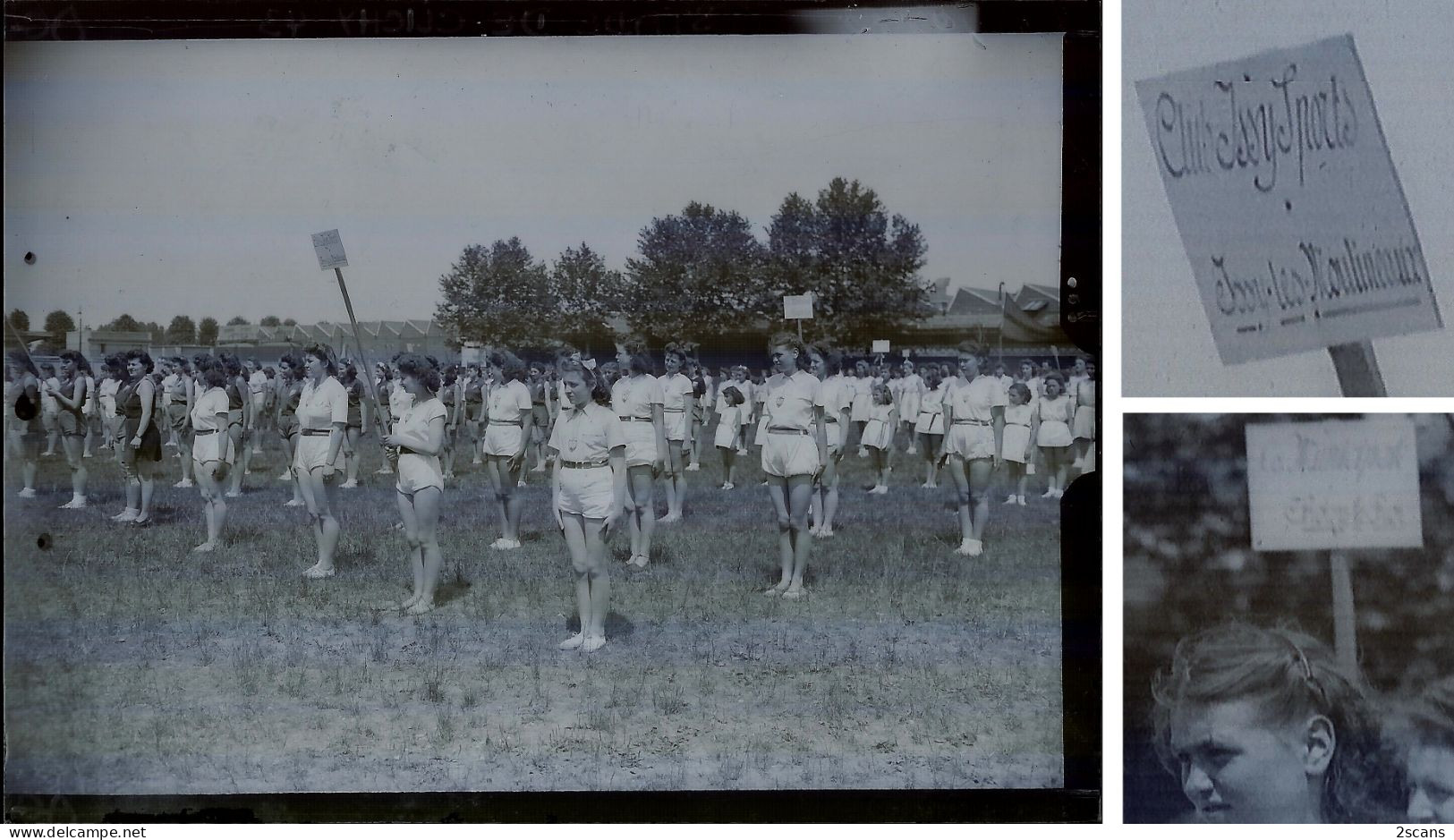 92 CLICHY - Ensemble De 12 PLAQUES DE VERRE Anciennes (1943) - STADE DE CLICHY, Gymnastique, Sport - Issy-les-Moulineaux - Clichy