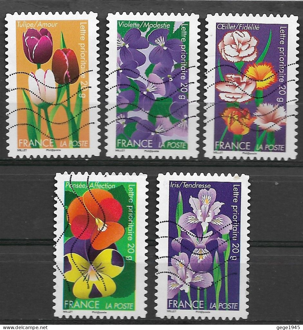 France 2012  Oblitéré Autoadhésif  N° 662 - 663 - 667 - 670 - 671  -   "  Dites Le Avec Des Fleurs  " - Used Stamps