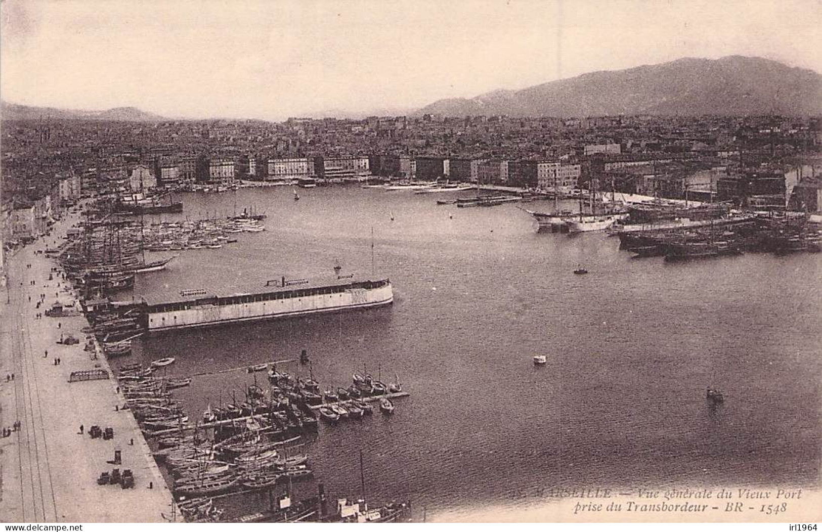 MARSEILLE VUE GENERALE DU VIEUX ¨PORT PRISE DU TRANSBORDEUR 1920 - Non Classés