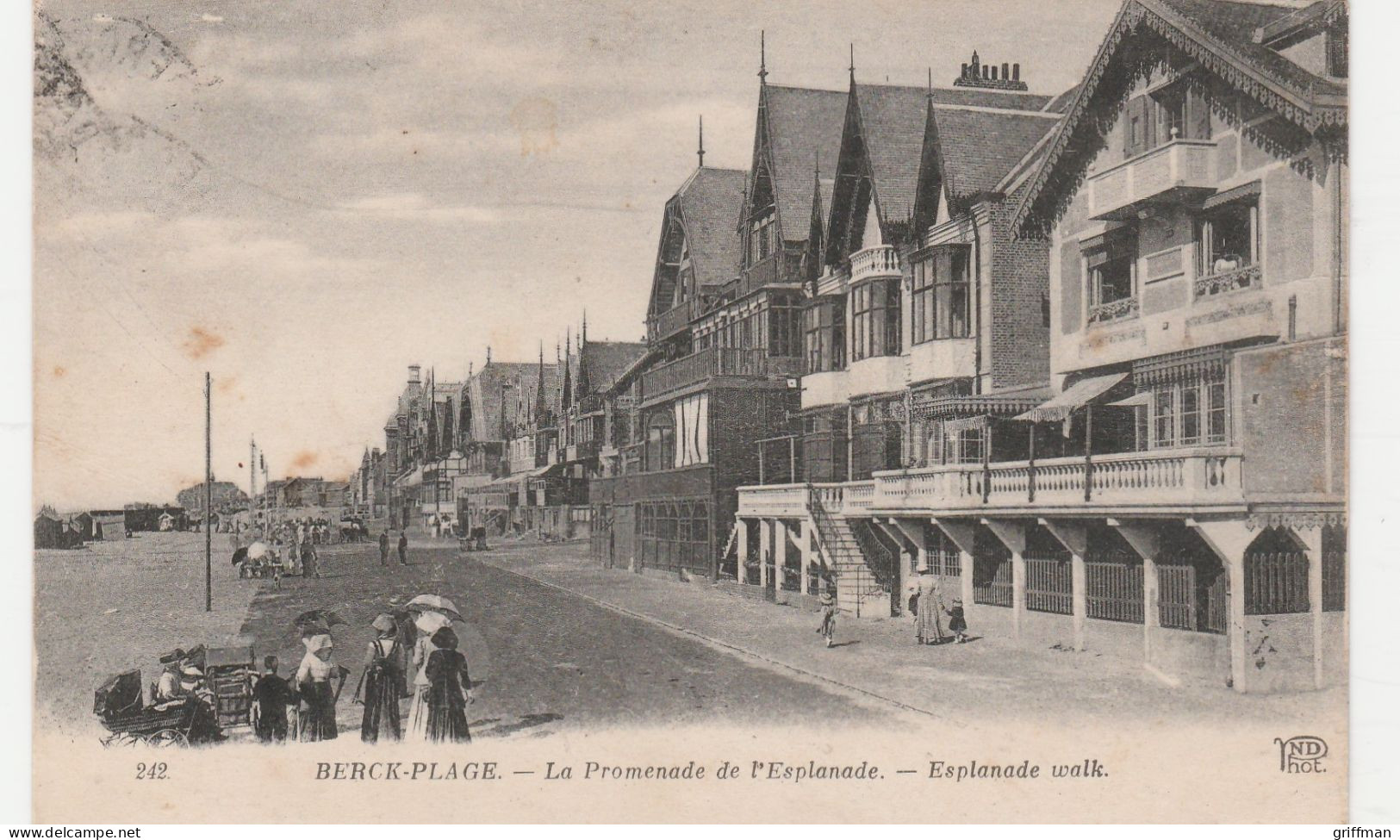 BERCK PLAGE LA PROMENADE DE L'ESPLANADE 1919 TBE - Berck