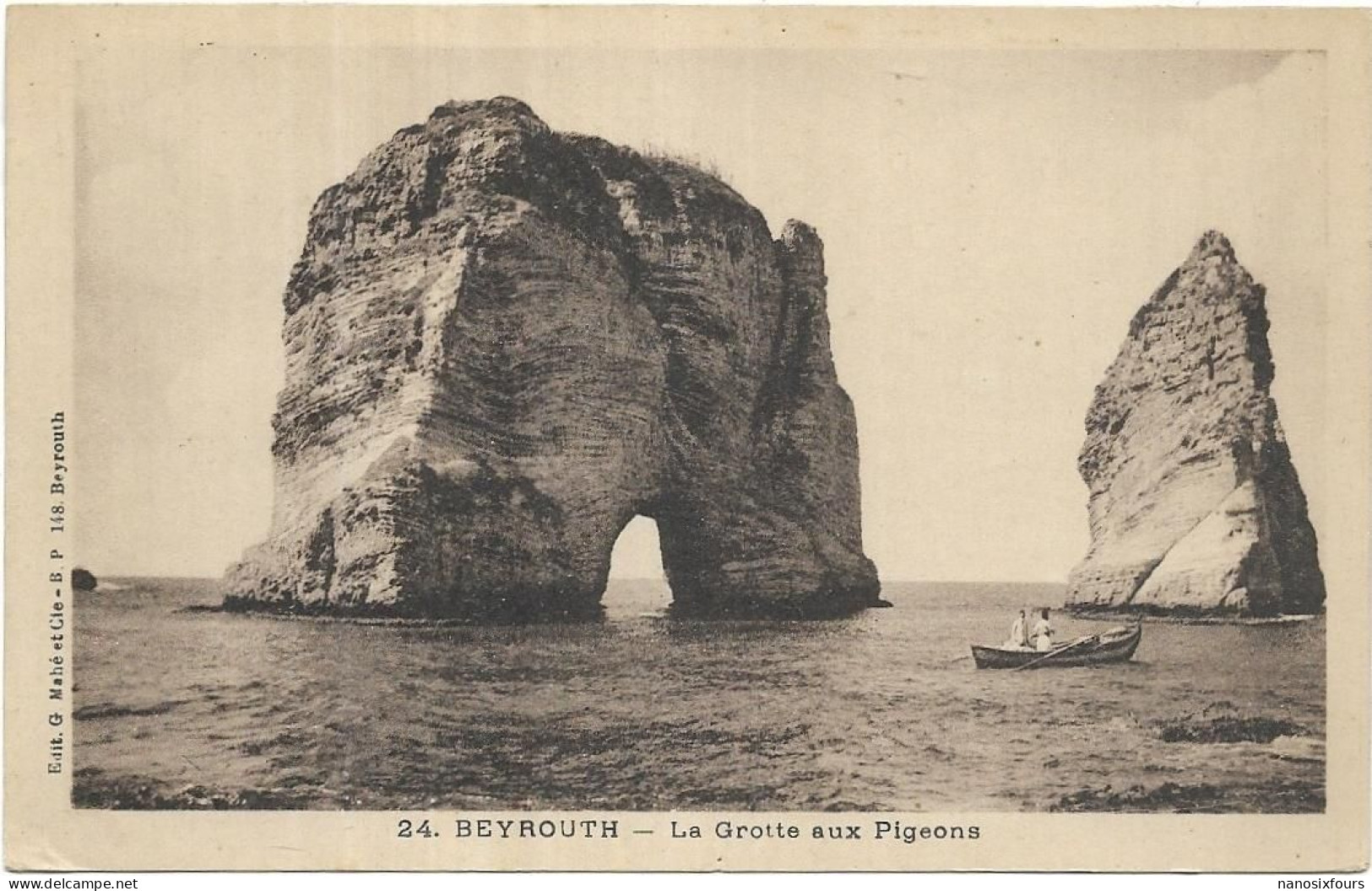 ASIE.  LIBAN.  BEYROUTH.  LA GROTTE AUX PIGEONS. CARTE ECRITE AN 1920 - Líbano