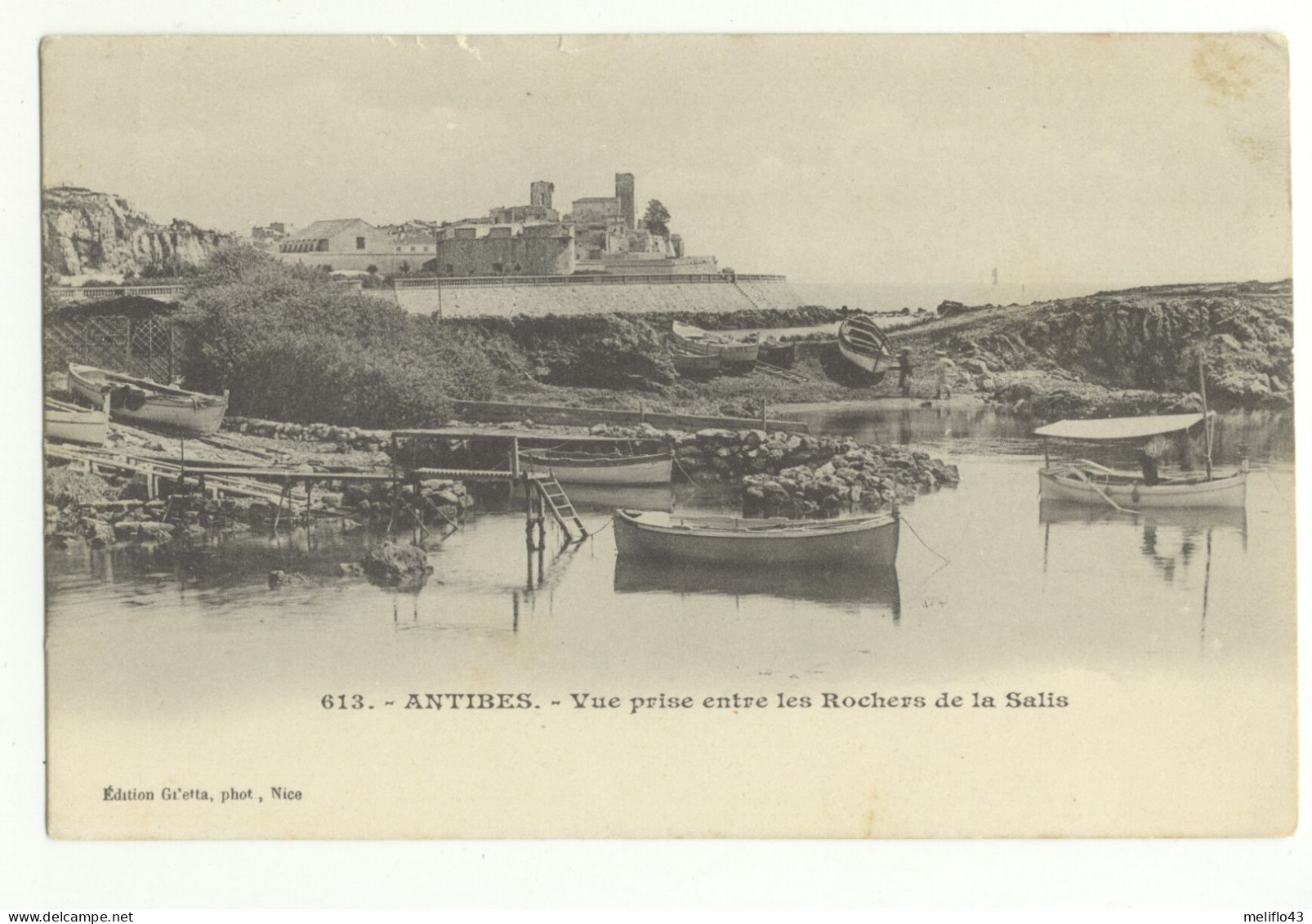 06/ CPA 1900 - Antibes - Vue Prise Entre Les Rochers De La Salis - Sonstige & Ohne Zuordnung