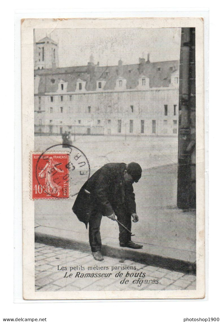 CPA   Vieux Métier .Ramasseur De Bouts De Cigares - Vendedores Ambulantes