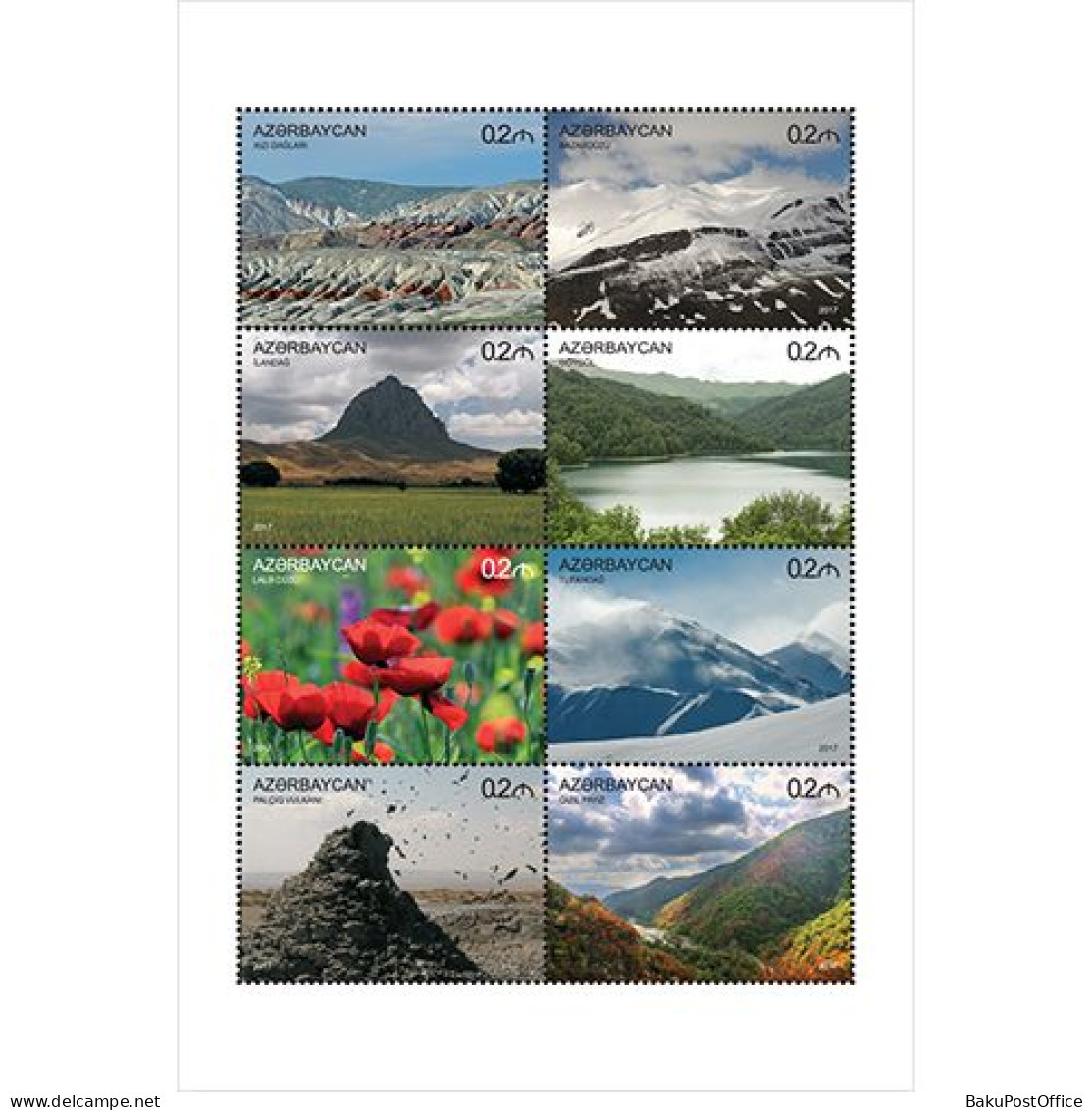 Azerbaijan Stamps 2017  Book “Azerbaijan”. Nature - Azerbeidzjan