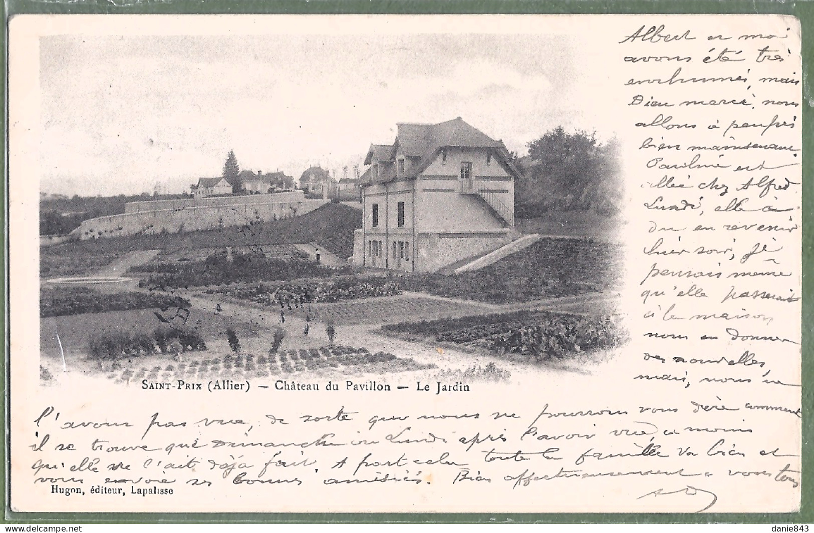 CPA Dos Précurseur Vue Rare - ALLIER - SAINT PRIX (Lapalisse) - CHATEAU DU PAVILLON - LE JARDIN - - Autres & Non Classés